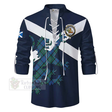 MacThomas (McThomas) Tartan Lion Rampant Ghillie Kilt Shirt Proudly Display Your Heritage with Alba Gu Brath and Clan Name - Tartan Vibes Clothing
