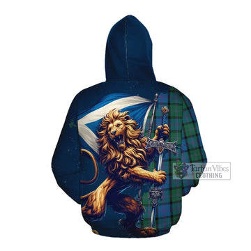 MacThomas (McThomas) Tartan Family Crest Cotton Hoodie with Scottish Majestic Lion Pullover Hoodie - Tartan Vibes Clothing