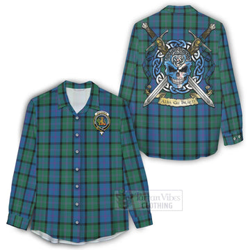MacThomas (McThomas) Tartan Women's Casual Shirt with Family Crest Celtic Skull Style - Tartan Vibes Clothing