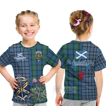 MacThomas (McThomas) Tartan Kid T-Shirt Happy St. Andrew's Day Half Tartan Style - Tartan Vibes Clothing