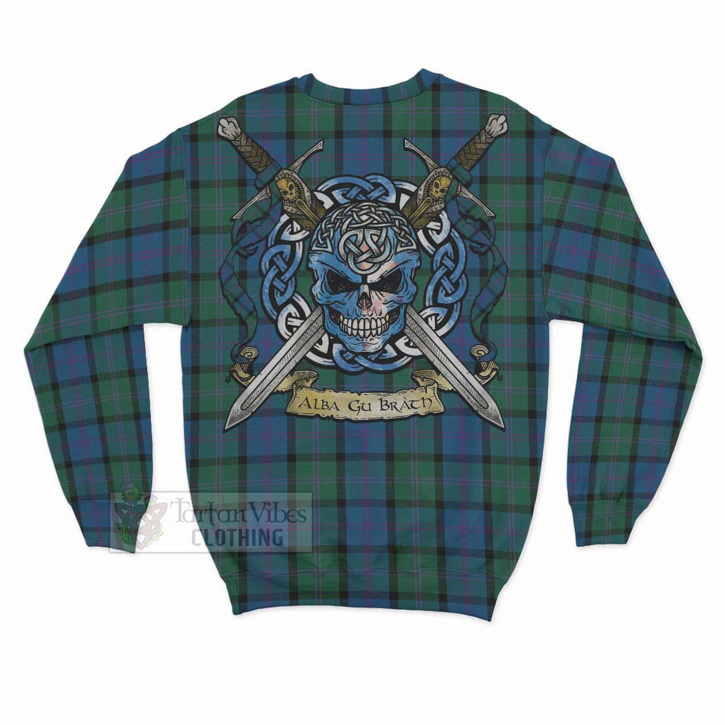 MacThomas (McThomas) Tartan Sweatshirt with Family Crest Celtic Skull Style - Tartan Vibes Clothing