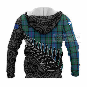 Tartan Vibes Clothing MacThomas (McThomas) Crest Tartan Knitted Hoodie with New Zealand Silver Fern Half Style