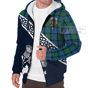 MacThomas (McThomas) Tartan Sherpa Hoodie Featuring Thistle and Scotland Map - Tartan Vibes Clothing