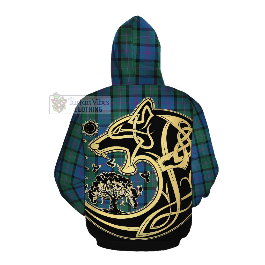 MacThomas (McThomas) Tartan Cotton Hoodie with Family Crest Celtic Wolf Style Pullover Hoodie - Tartan Vibes Clothing
