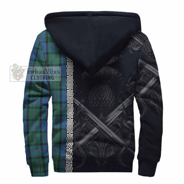 MacThomas (McThomas) Tartan Sherpa Hoodie with Family Crest Cross Sword Thistle Celtic Vibes - Tartan Vibes Clothing