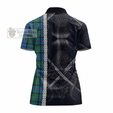 MacThomas (McThomas) Tartan Women's Polo Shirt with Family Crest Cross Sword Thistle Celtic Vibes - Tartan Vibes Clothing