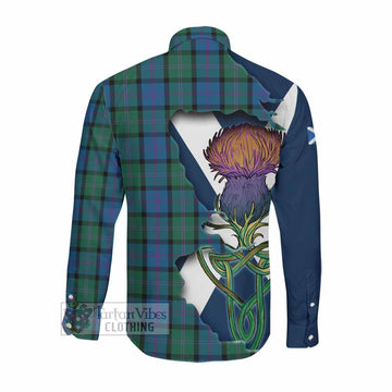 MacThomas (McThomas) Tartan Family Crest Long Sleeve Button Shirt Scottish Thistle Celtic Inspired Men's Shirt - Tartan Vibes Clothing