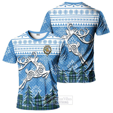 MacThomas (McThomas) Clan Christmas T-Shirt Celtic Reindeer Style - Tartan Vibes Clothing