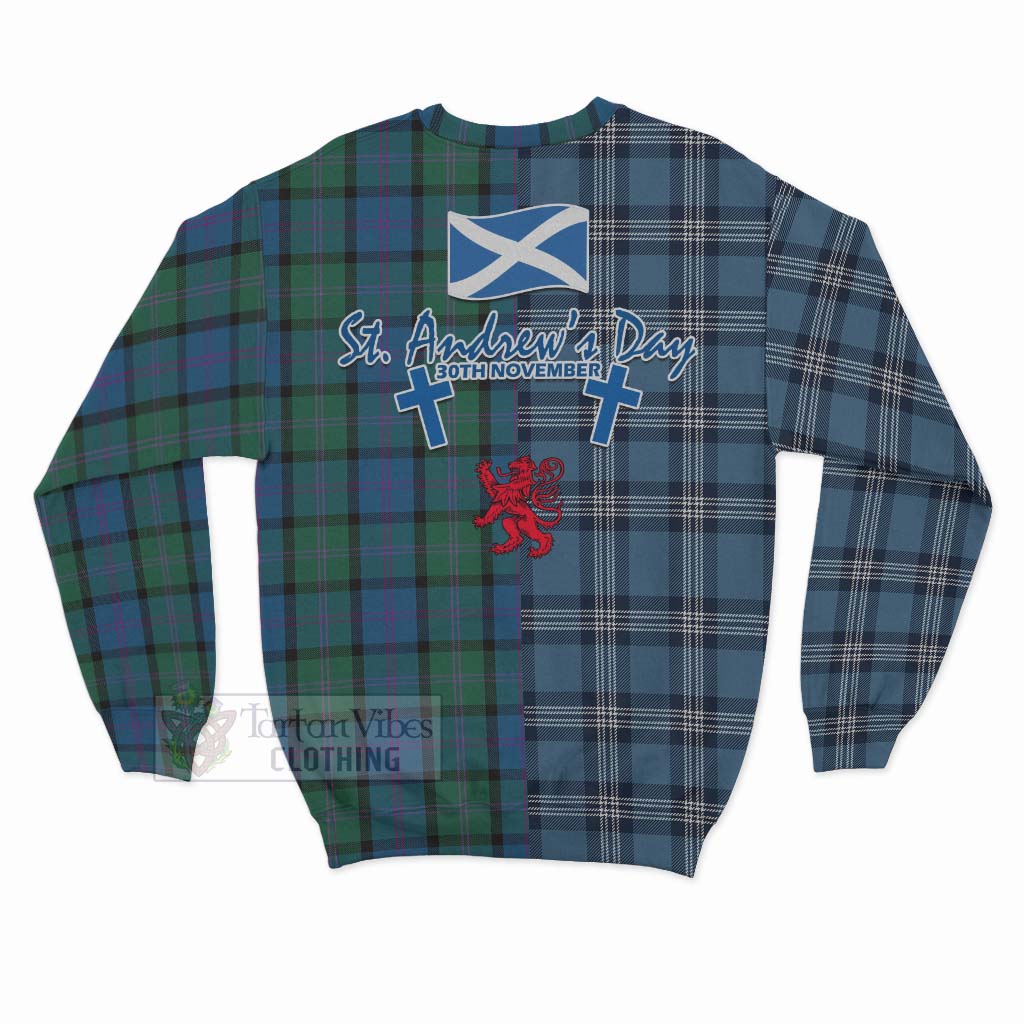 MacThomas (McThomas) Tartan Sweatshirt Happy St. Andrew's Day Half Tartan Style - Tartan Vibes Clothing