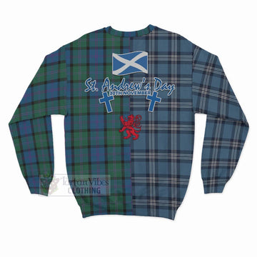 MacThomas (McThomas) Tartan Sweatshirt Happy St. Andrew's Day Half Tartan Style - Tartan Vibes Clothing