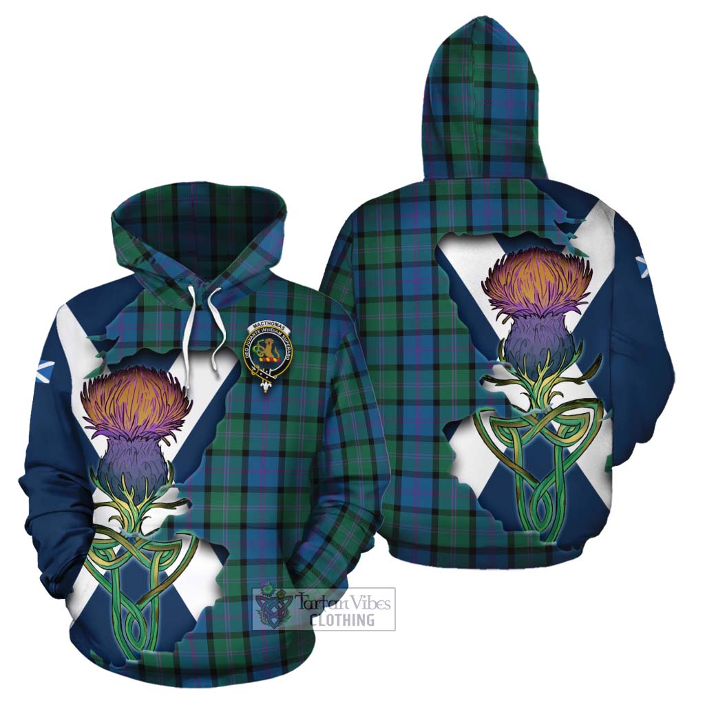 MacThomas (McThomas) Tartan Family Crest Cotton Hoodie Scottish Thistle Celtic Inspired - Tartan Vibes Clothing