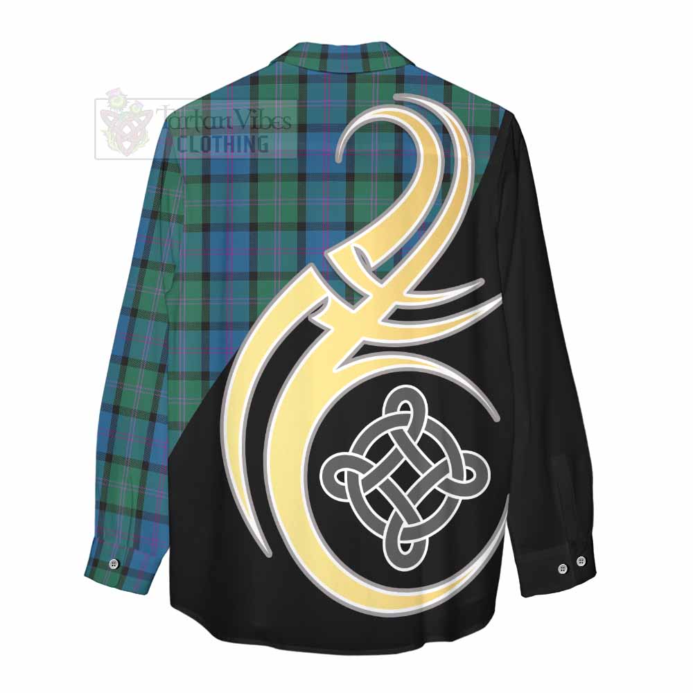 MacThomas (McThomas) Tartan Women's Casual Shirt with Family Crest and Celtic Symbol Style - Tartan Vibes Clothing