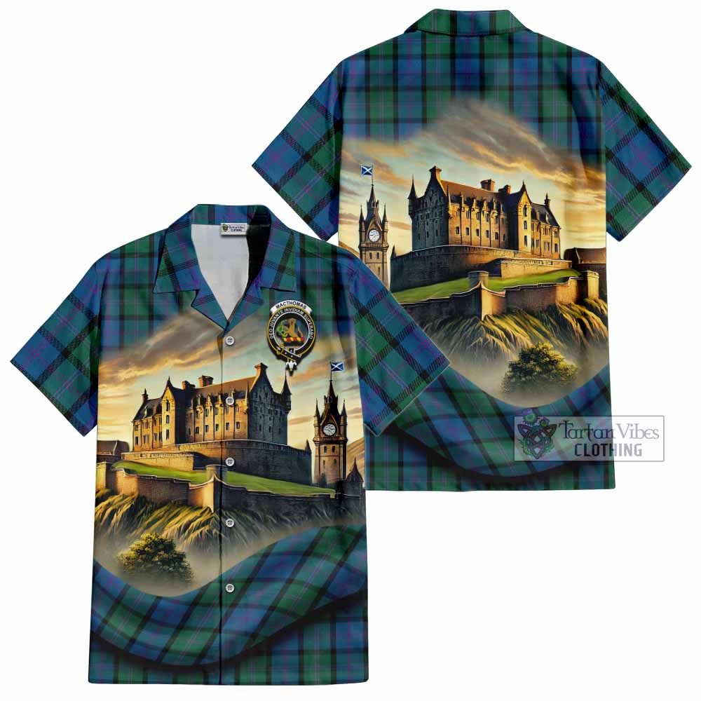 MacThomas (McThomas) Tartan Family Crest Hawaiian Shirt with Scottish Ancient Castle Style - Tartan Vibes Clothing