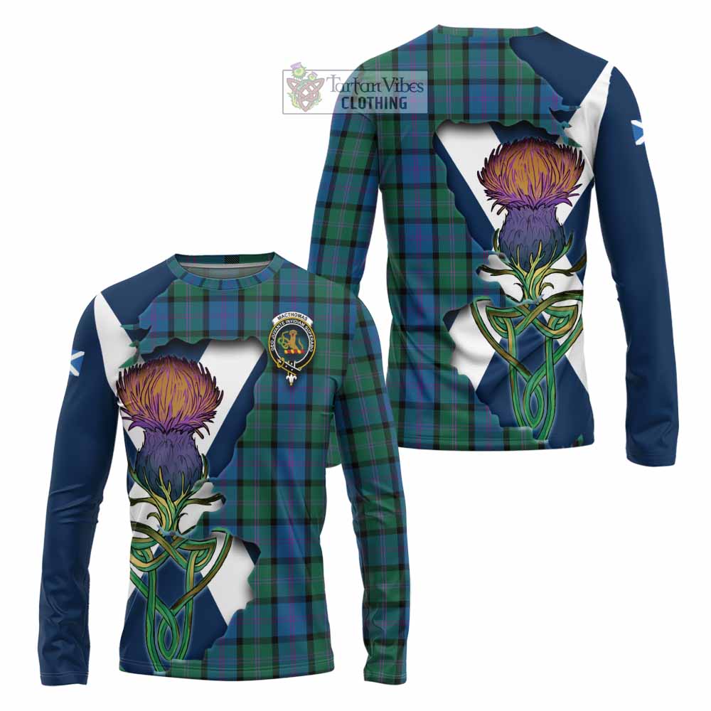 MacThomas (McThomas) Tartan Family Crest Long Sleeve T-Shirt Scottish Thistle Celtic Inspired - Tartan Vibes Clothing