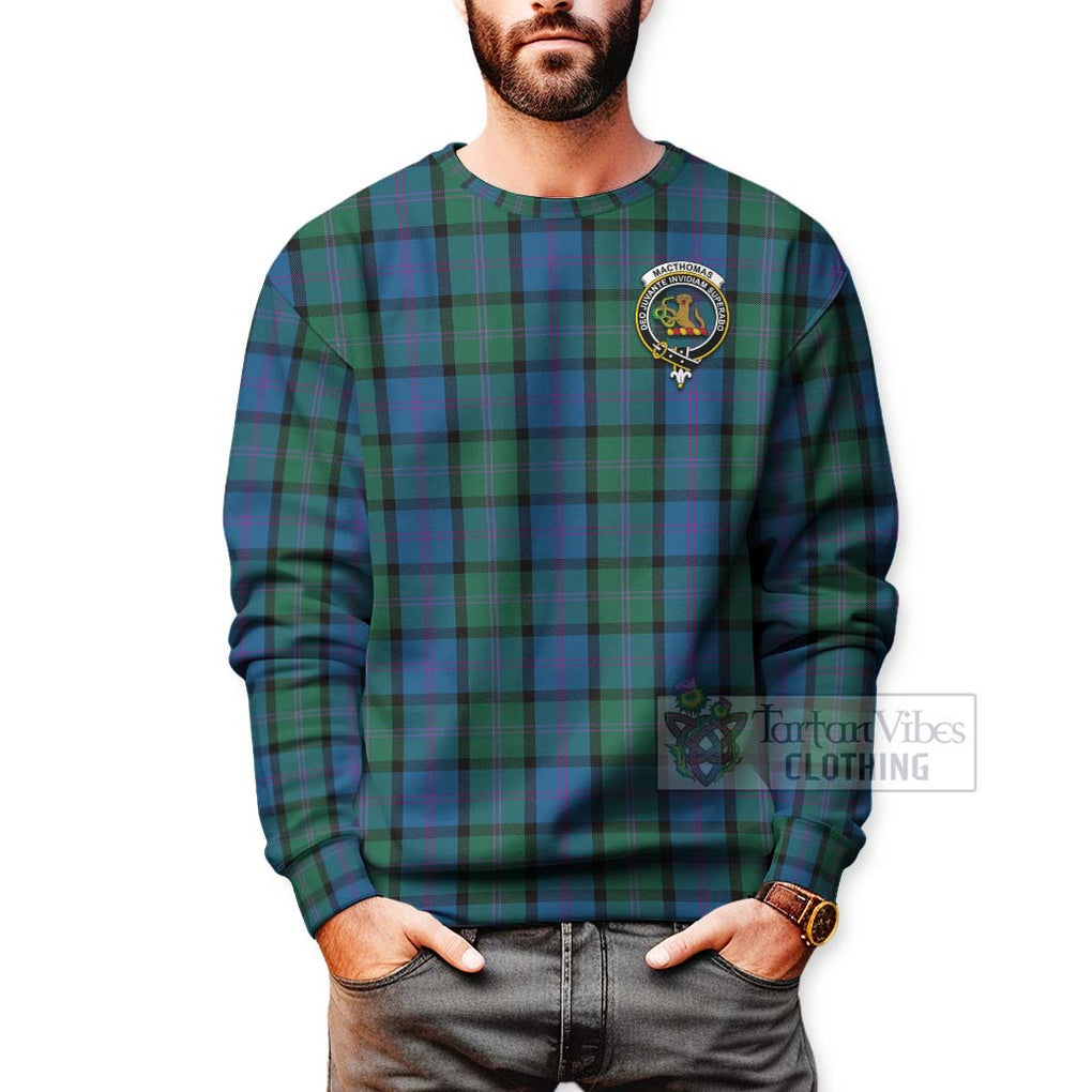MacThomas (McThomas) Tartan Sweatshirt with Family Crest Celtic Skull Style - Tartan Vibes Clothing