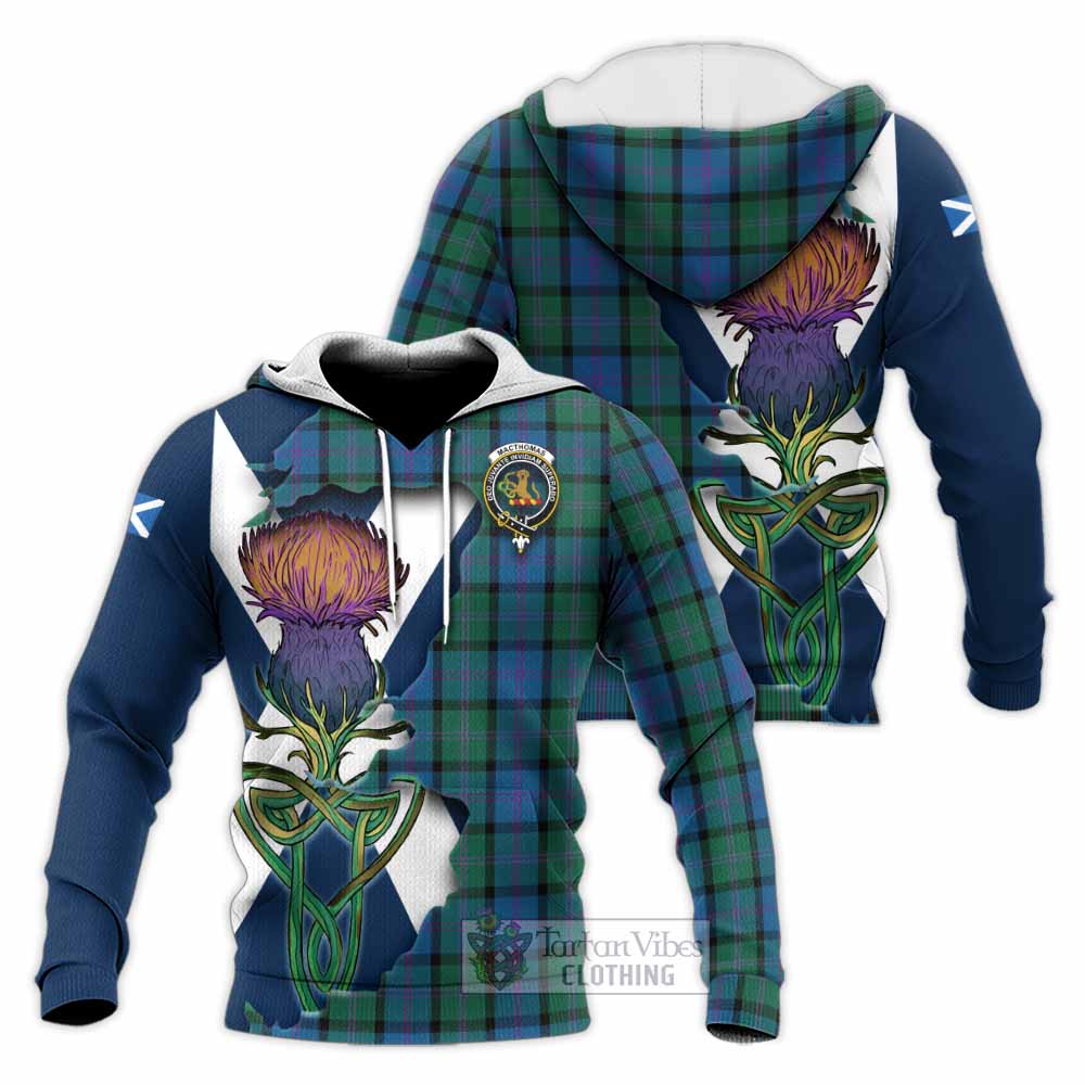 MacThomas (McThomas) Tartan Family Crest Knitted Hoodie Scottish Thistle Celtic Inspired - Tartan Vibes Clothing