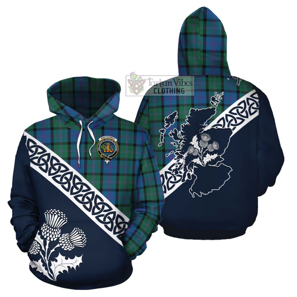 MacThomas (McThomas) Tartan Cotton Hoodie Featuring Thistle and Scotland Map Zip Hoodie - Tartan Vibes Clothing