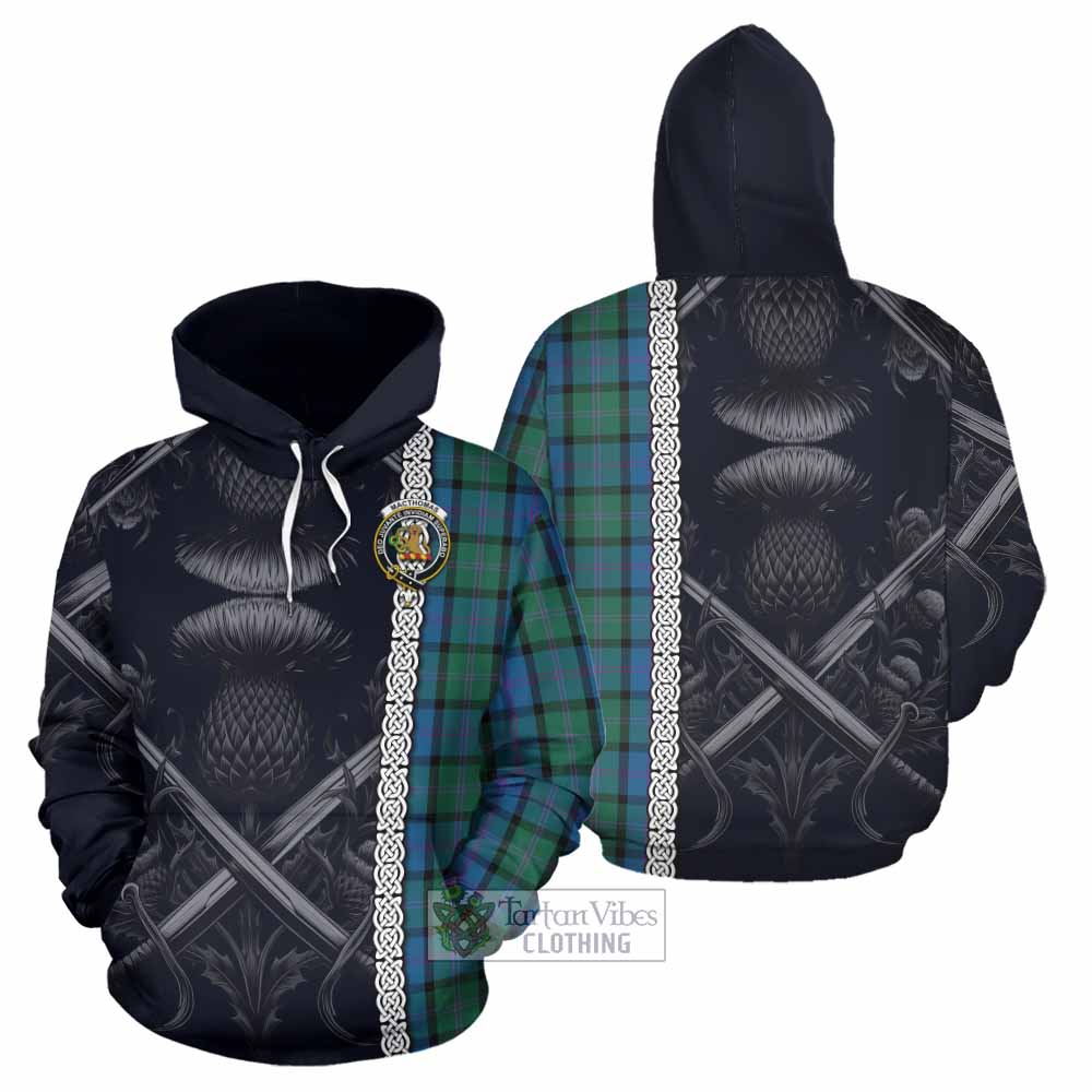 MacThomas (McThomas) Tartan Hoodie with Family Crest Cross Sword Thistle Celtic Vibes - Tartan Vibes Clothing