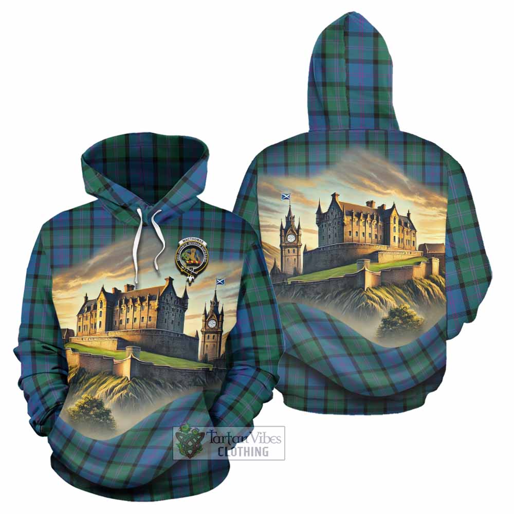 MacThomas (McThomas) Tartan Family Crest Hoodie with Scottish Ancient Castle Style - Tartan Vibes Clothing