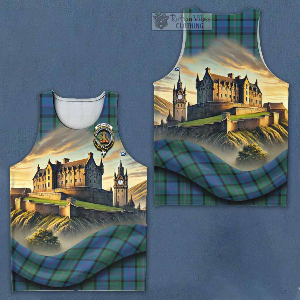 MacThomas (McThomas) Tartan Family Crest Men's Tank Top with Scottish Ancient Castle Style - Tartan Vibes Clothing