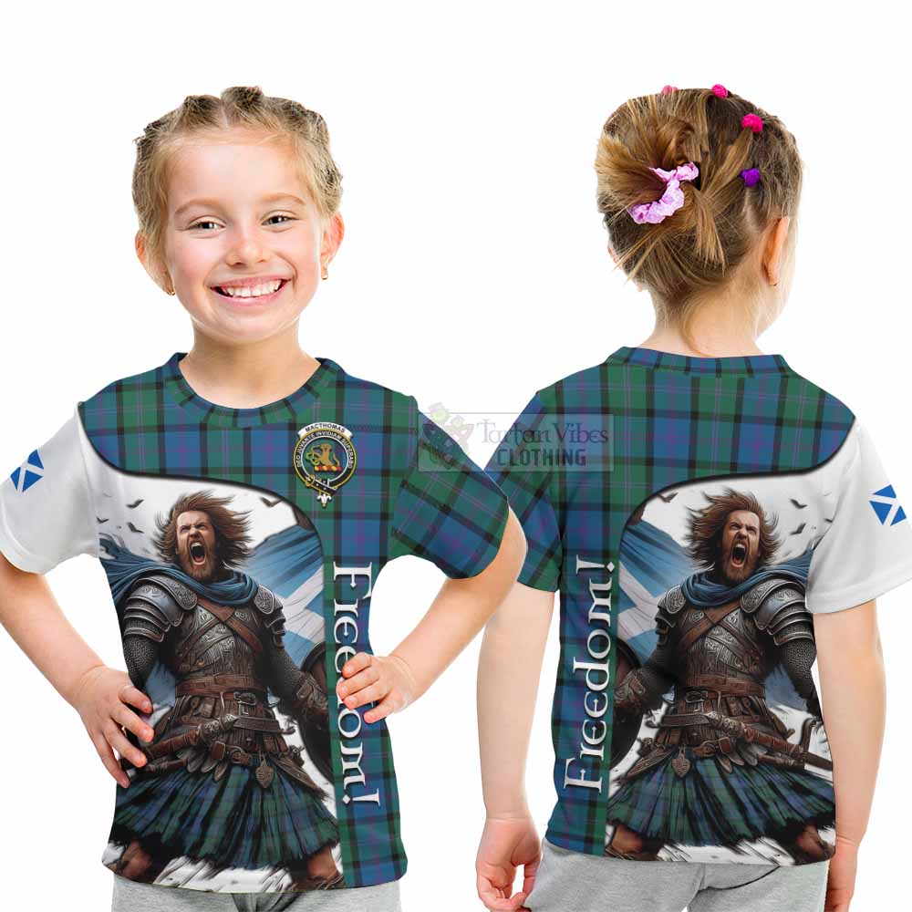 MacThomas (McThomas) Crest Tartan Kid T-Shirt Inspired by the Freedom of Scottish Warrior - Tartan Vibes Clothing
