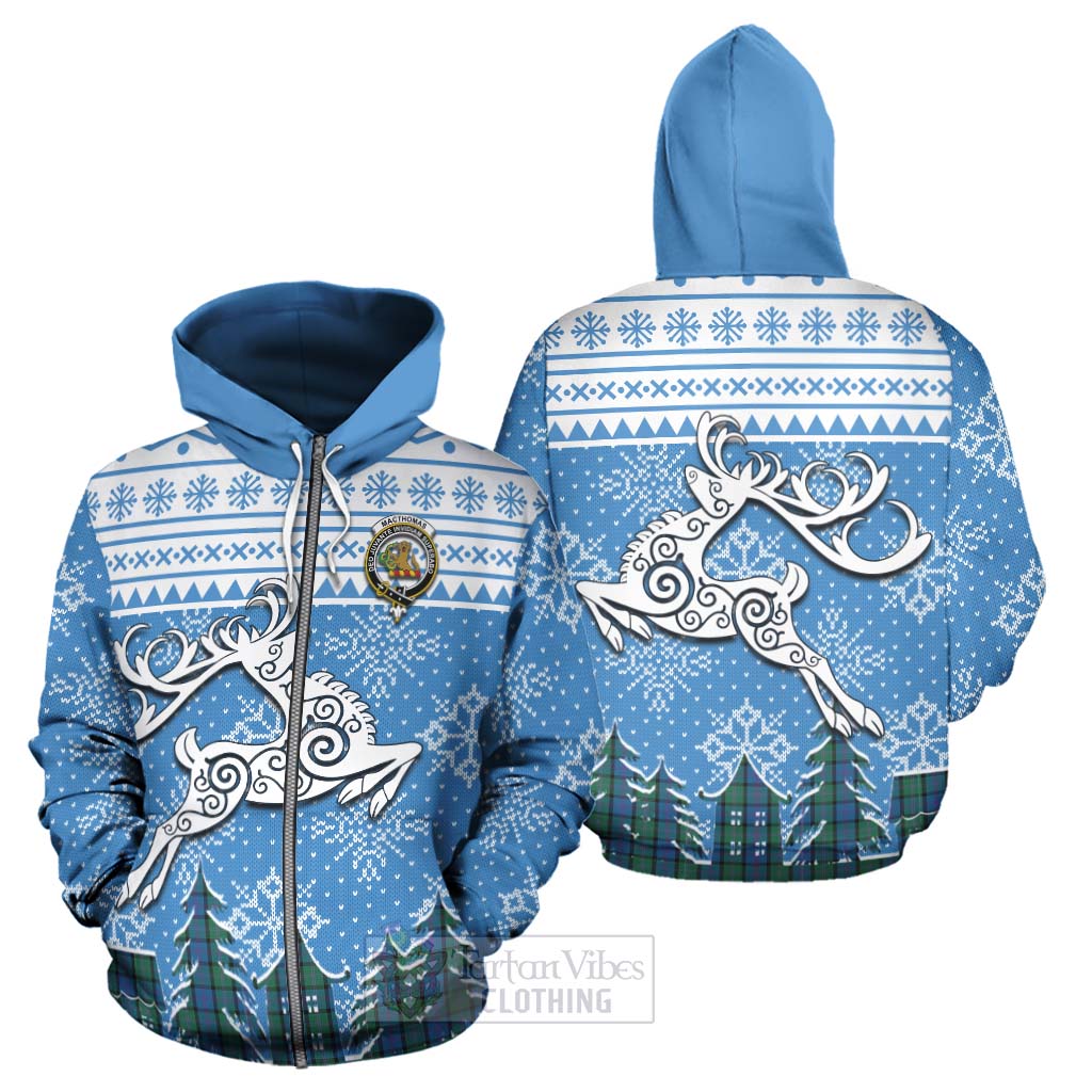 Tartan Vibes Clothing MacThomas (McThomas) Clan Christmas Hoodie Celtic Reindeer Style