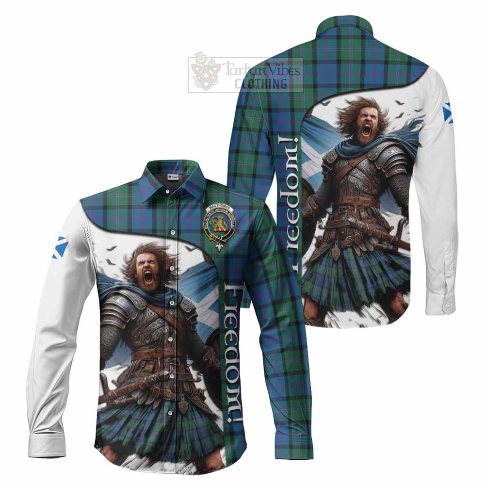 MacThomas (McThomas) Crest Tartan Long Sleeve Button Shirt Inspired by the Freedom of Scottish Warrior - Tartan Vibes Clothing