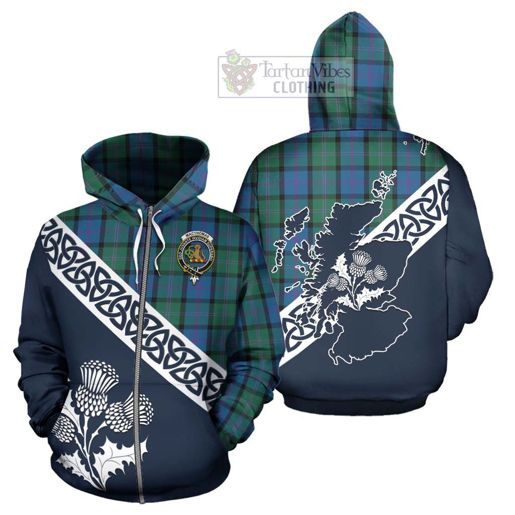 MacThomas (McThomas) Tartan Hoodie Featuring Thistle and Scotland Map - Tartan Vibes Clothing