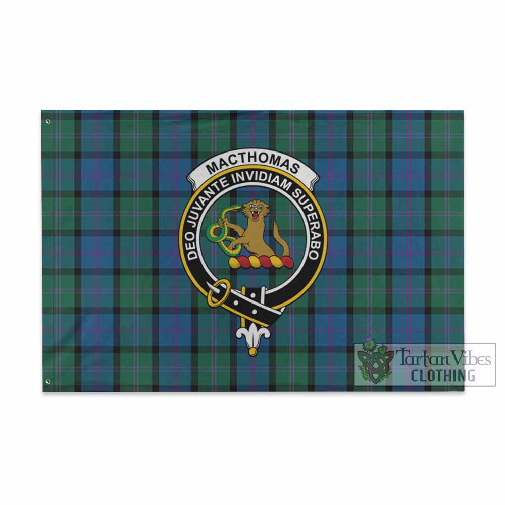 Tartan Vibes Clothing MacThomas (McThomas) Tartan House Flag with Family Crest