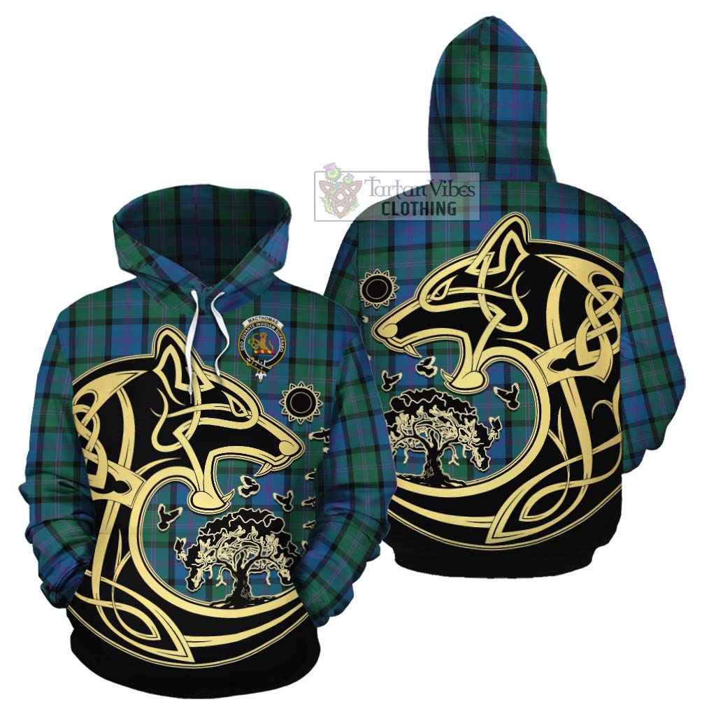 MacThomas (McThomas) Tartan Cotton Hoodie with Family Crest Celtic Wolf Style Zip Hoodie - Tartan Vibes Clothing