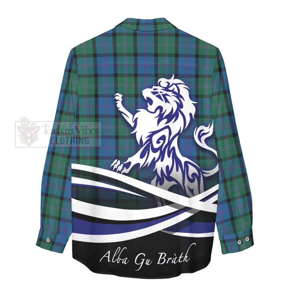 MacThomas (McThomas) Tartan Women's Casual Shirt with Alba Gu Brath Regal Lion Emblem - Tartan Vibes Clothing