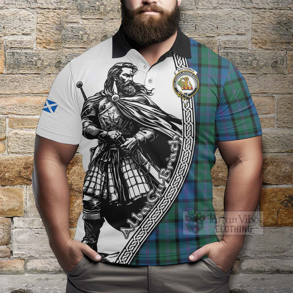 MacThomas (McThomas) Tartan Clan Crest Polo Shirt with Highlander Warrior Celtic Style - Tartan Vibes Clothing