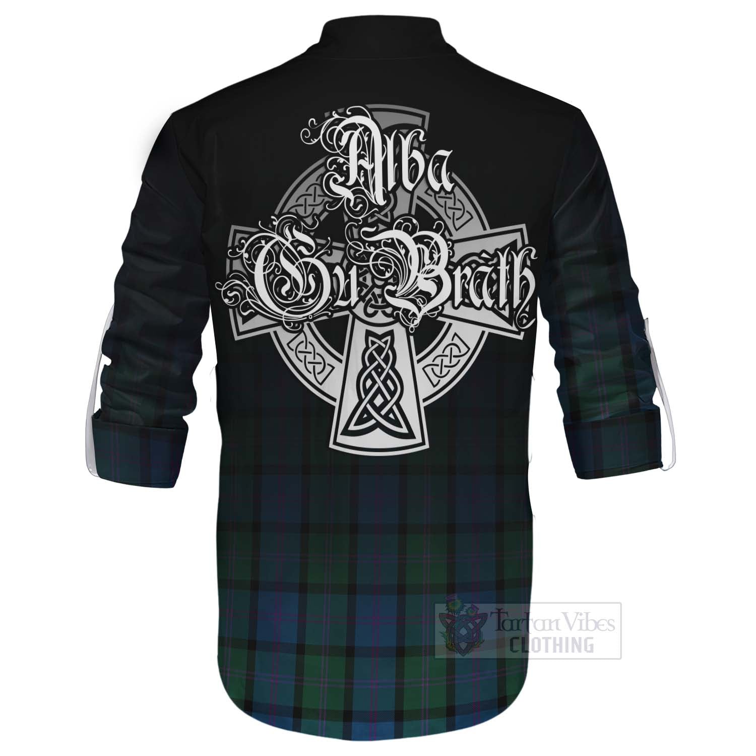 MacThomas (McThomas) Tartan Ghillie Kilt Shirt Featuring Alba Gu Brath Family Crest Celtic Inspired - Tartan Vibes Clothing