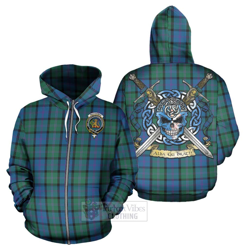 MacThomas (McThomas) Tartan Hoodie with Family Crest Celtic Skull Style - Tartan Vibes Clothing