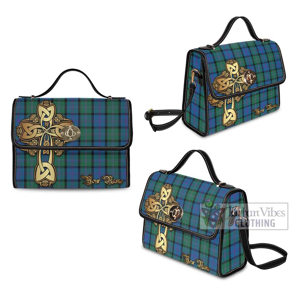 Tartan Vibes Clothing MacThomas (McThomas) Tartan Waterproof Canvas Bag Golden Thistle Celtic Cross Style