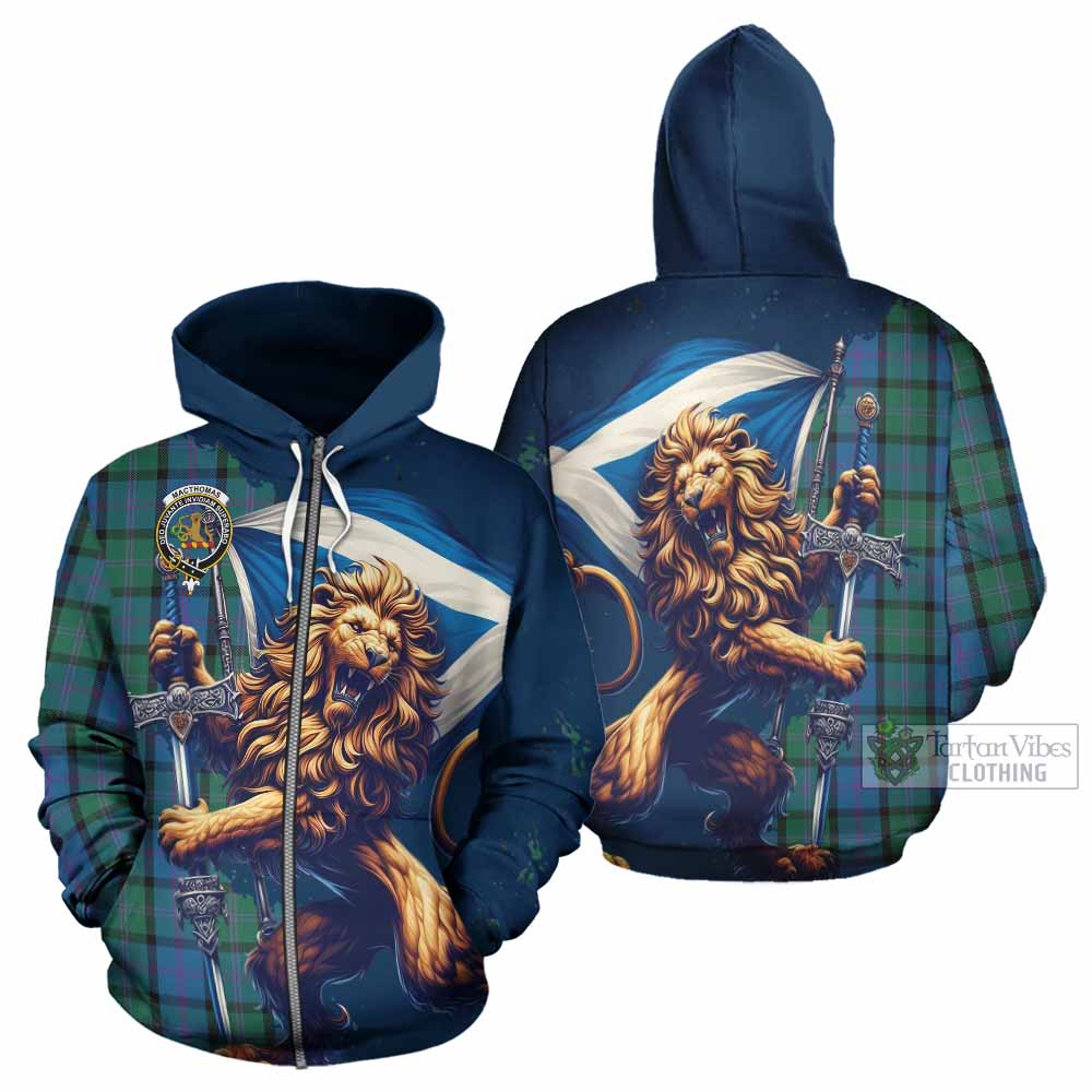 Maitland Tartan Family Crest Hoodie with Scottish Majestic Lion