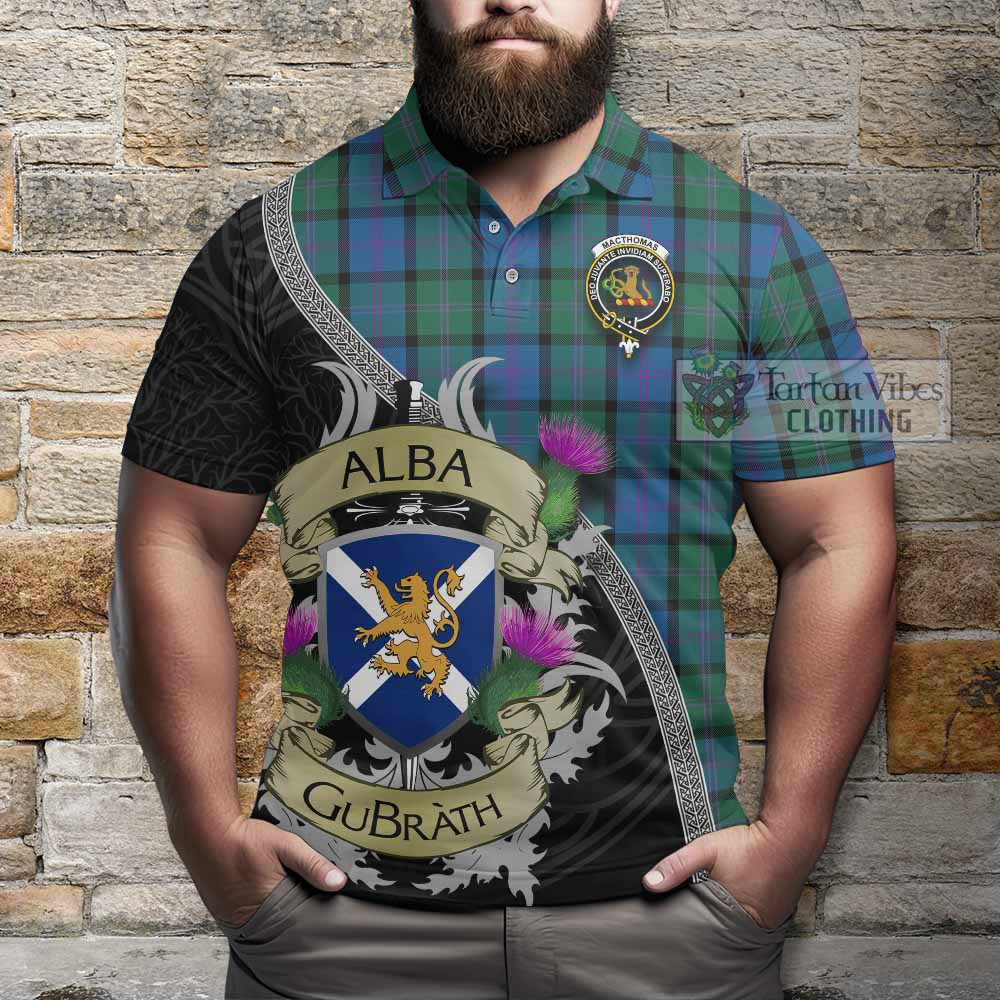 MacThomas (McThomas) Tartan Family Crest Polo Shirt Lion Rampant Royal Thistle Shield Celtic Inspired - Tartan Vibes Clothing
