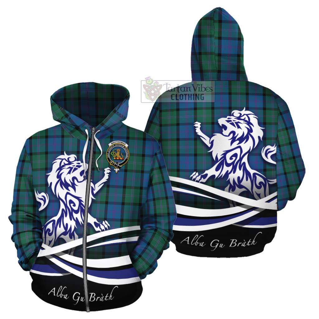 MacThomas (McThomas) Tartan Cotton Hoodie with Alba Gu Brath Regal Lion Emblem - Tartan Vibes Clothing