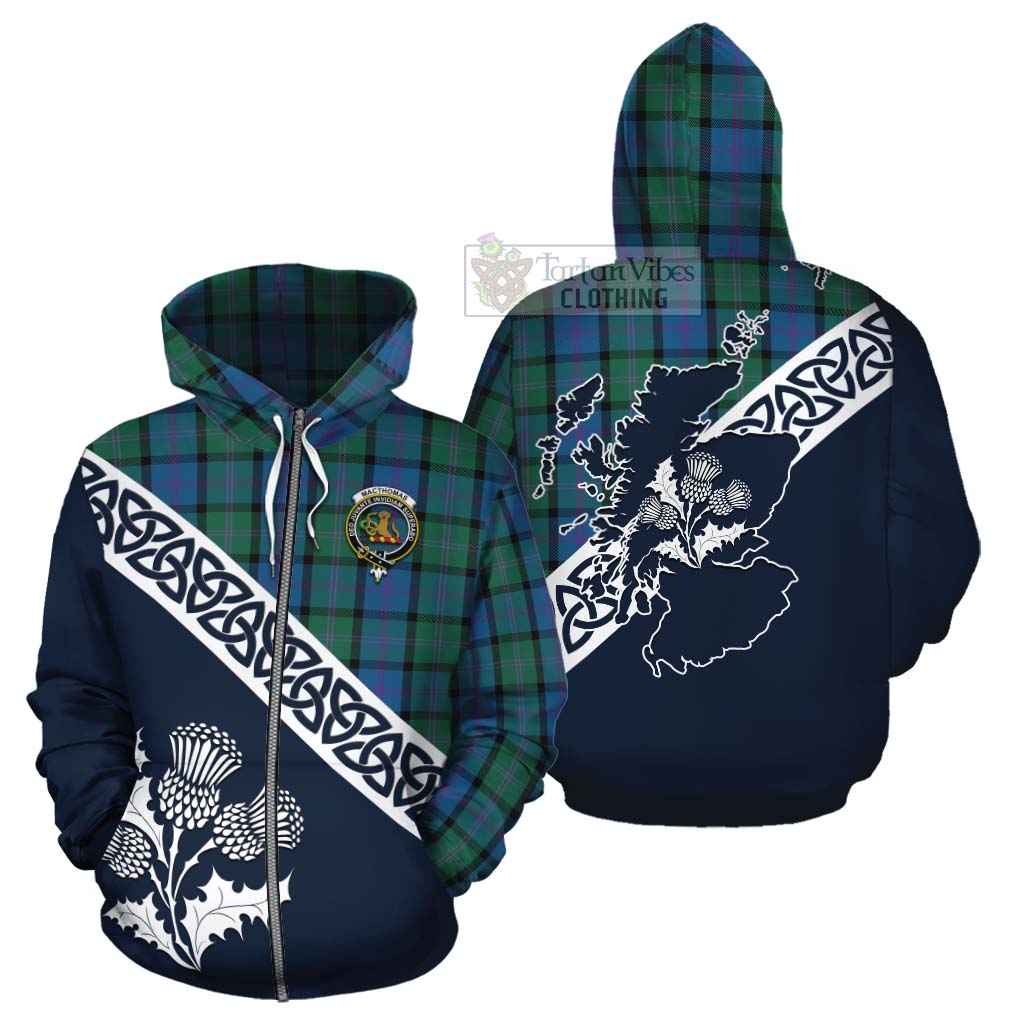 MacThomas (McThomas) Tartan Cotton Hoodie Featuring Thistle and Scotland Map - Tartan Vibes Clothing