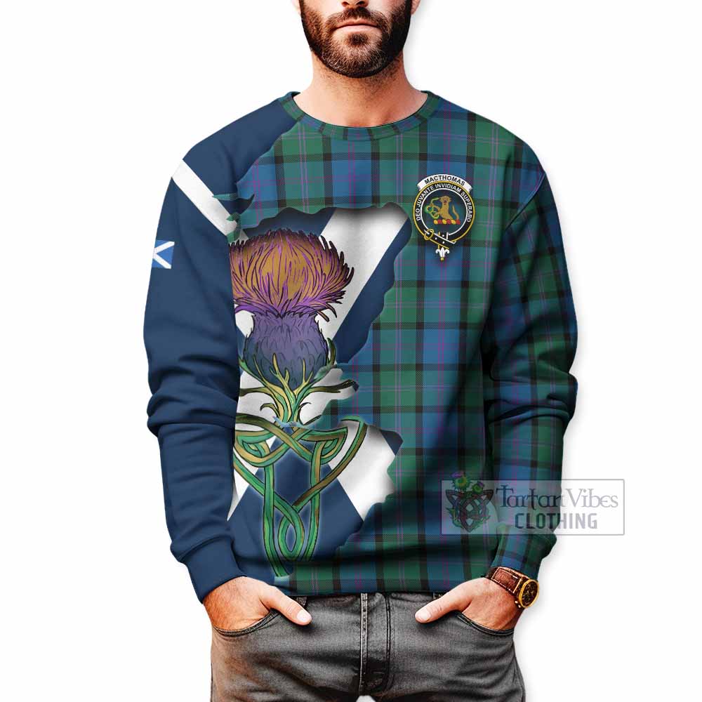 MacThomas (McThomas) Tartan Family Crest Sweatshirt Scottish Thistle Celtic Inspired - Tartan Vibes Clothing