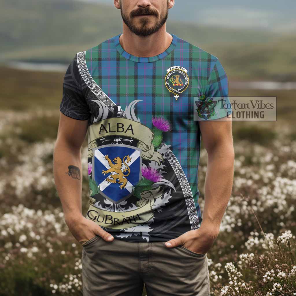 MacThomas (McThomas) Tartan Family Crest T-Shirt Lion Rampant Royal Thistle Shield Celtic Inspired - Tartan Vibes Clothing