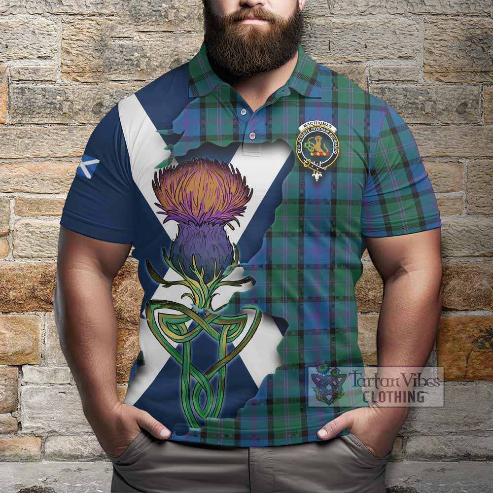 MacThomas (McThomas) Tartan Family Crest Polo Shirt Scottish Thistle Celtic Inspired - Tartan Vibes Clothing