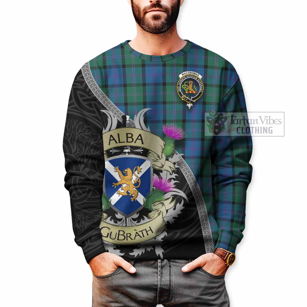 MacThomas (McThomas) Tartan Family Crest Sweatshirt Lion Rampant Royal Thistle Shield Celtic Inspired - Tartan Vibes Clothing
