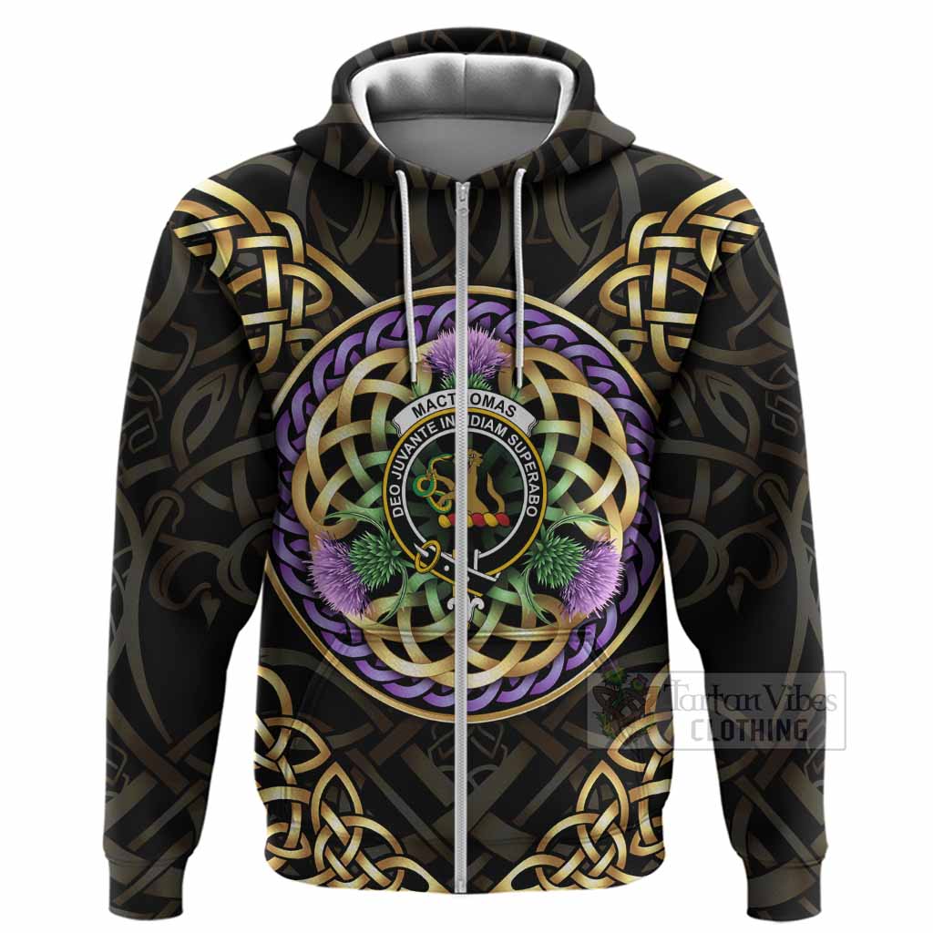 MacThomas (McThomas) Clan Crest Hoodie Celtic Scottish Thistle Zip Hoodie - Tartan Vibes Clothing