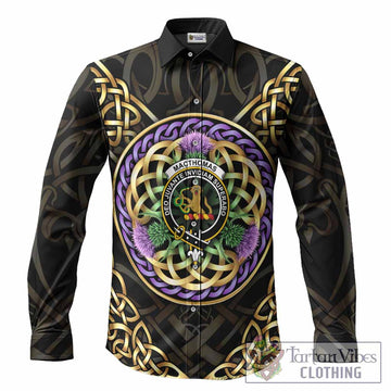 MacThomas (McThomas) Clan Crest Long Sleeve Button Shirts Celtic Scottish Thistle