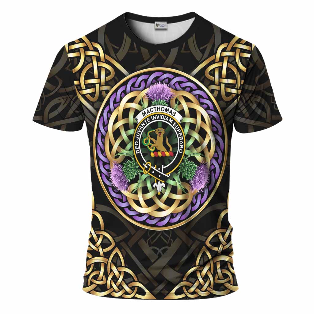 MacThomas (McThomas) Clan Crest T-Shirt Celtic Scottish Thistle