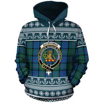 MacThomas (McThomas) Clan Tartan Christmas Cotton Hoodie with Family Crest - Tartan Vibes Clothing
