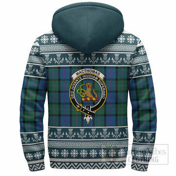 MacThomas (McThomas) Clan Tartan Christmas Fleece Hoodie with Family Crest - Tartan Vibes Clothing