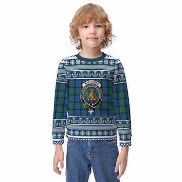 MacThomas (McThomas) Clan Tartan Christmas Kid Ugly Sweatshirt with Family Crest - Tartan Vibes Clothing