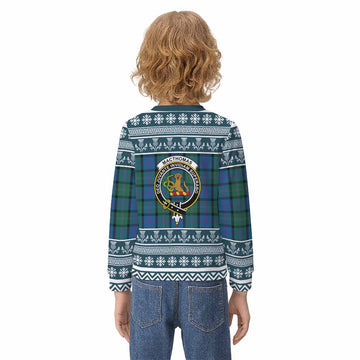 MacThomas (McThomas) Clan Tartan Christmas Kid Ugly Sweatshirt with Family Crest - Tartan Vibes Clothing